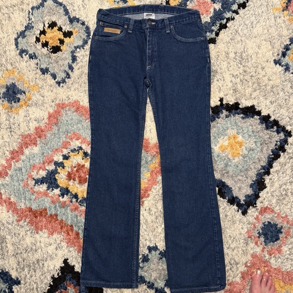 Texas Jeans Made In USA Womens 12 /‎ 31 Dark Stretch Cotton Denim Straight Leg